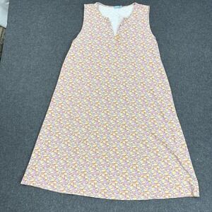 J McLaughlin Pink Heart Print Stretch Shift Dress Womens M Resort Preppy